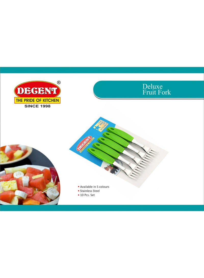 Decent Deluxe Fruit Fork Set of 10 | Stainless Steel Forks | Ergonomic Handle | Mirror Finish | Dessert & Fruit Fork Set For Home, Kitchen, Restaurant, Dishwasher Safe - Image 3